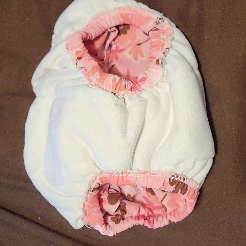 Swim diaper pink with flowers and ruffles on butt. 18m - Picture 3 of 4